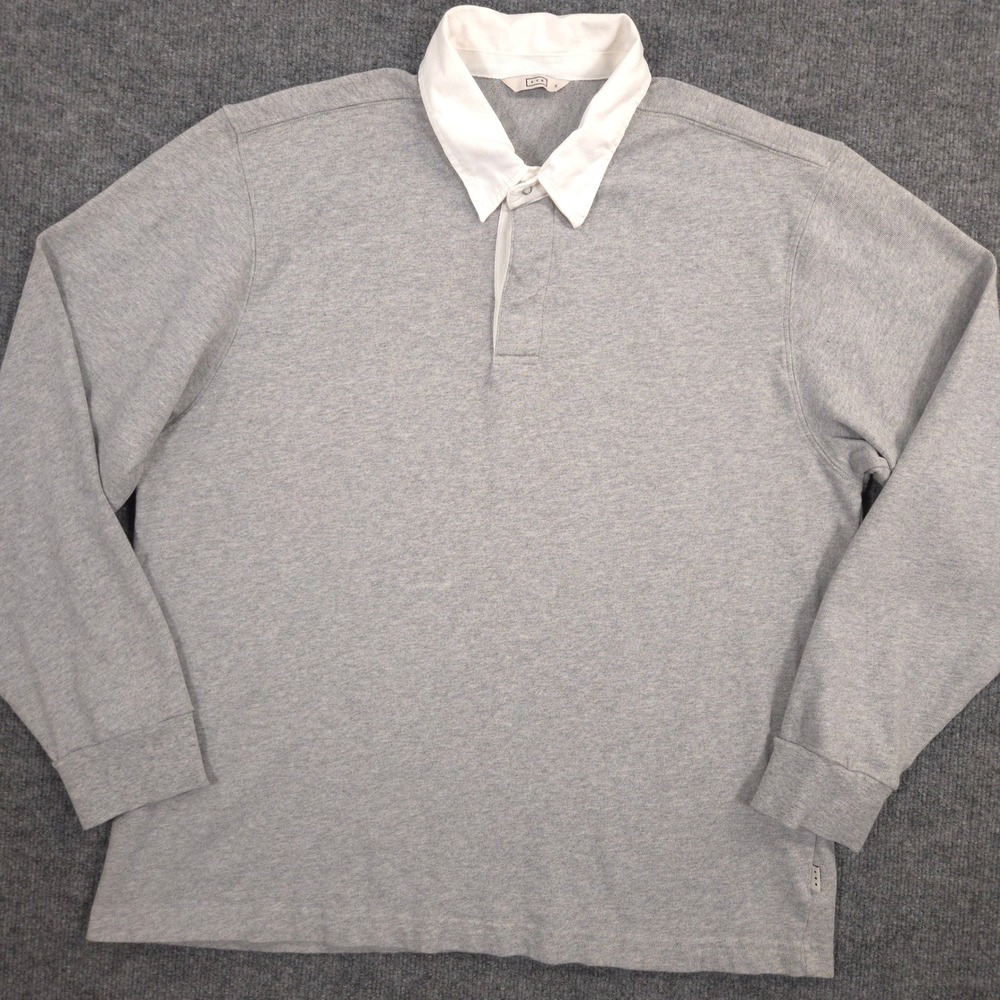 AYR The Go Team Rugby Shirt Mens XL Gray Heather Peruvian Cotton Long Sleeve